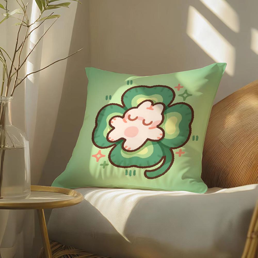 Cute Cartoon Animal Companion Patterns Pillow Case Double-Sided Plush Sofa Cushion Covers Organic Breathable Invisible Zipper