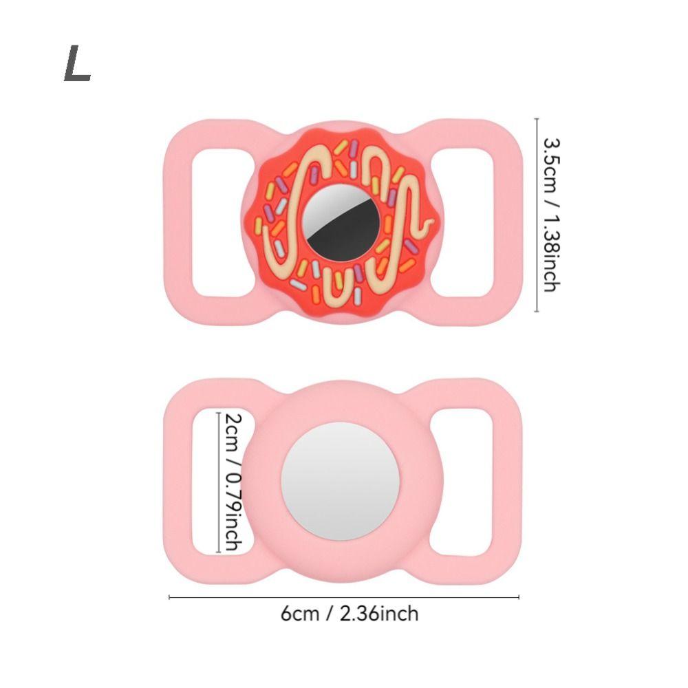 

Силіконовий захисний рукав Одноколірний пончик Pet Tracker Захисний чохол Анти-втрата Водонепроникний собачий нашийник Тримач для Airtags S рожевий