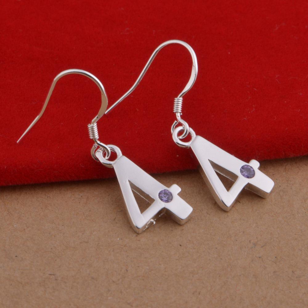 925 Silver Plated Versatile No. 4 Earrings - European and American Style