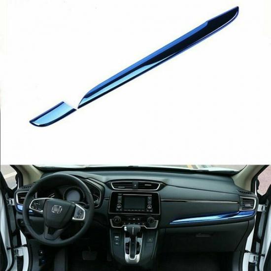 For Honda CR-V CRV 2017-2022 Blue 2X Console Center Dashboard Stripe Cover Trim