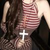 Y2K Wood Cross Pendant Necklace for Women Men Vintage Cool Spicy Girls Hip Hop Fashion Necklace Party Jewelry Accessories Gift