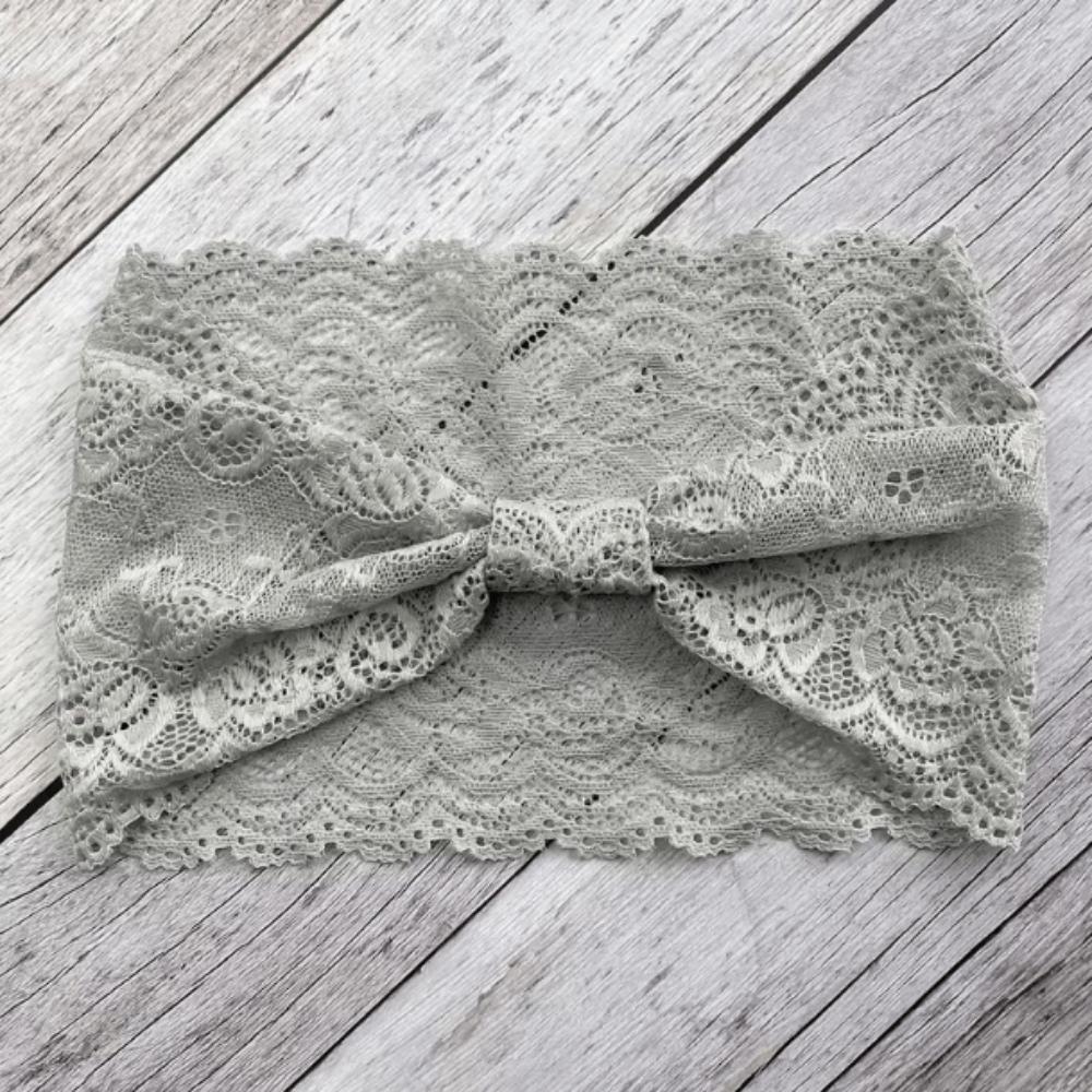 Soft Solid Color Headband Non-Slip Fabric Headband Stylish Lace Trim Headband  Daily Wear