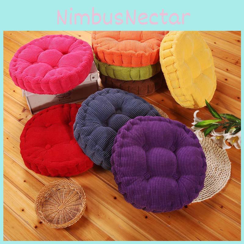 Luxurious Round Corduroy Chair Pad Cushion For Patio Car Office And Sofa