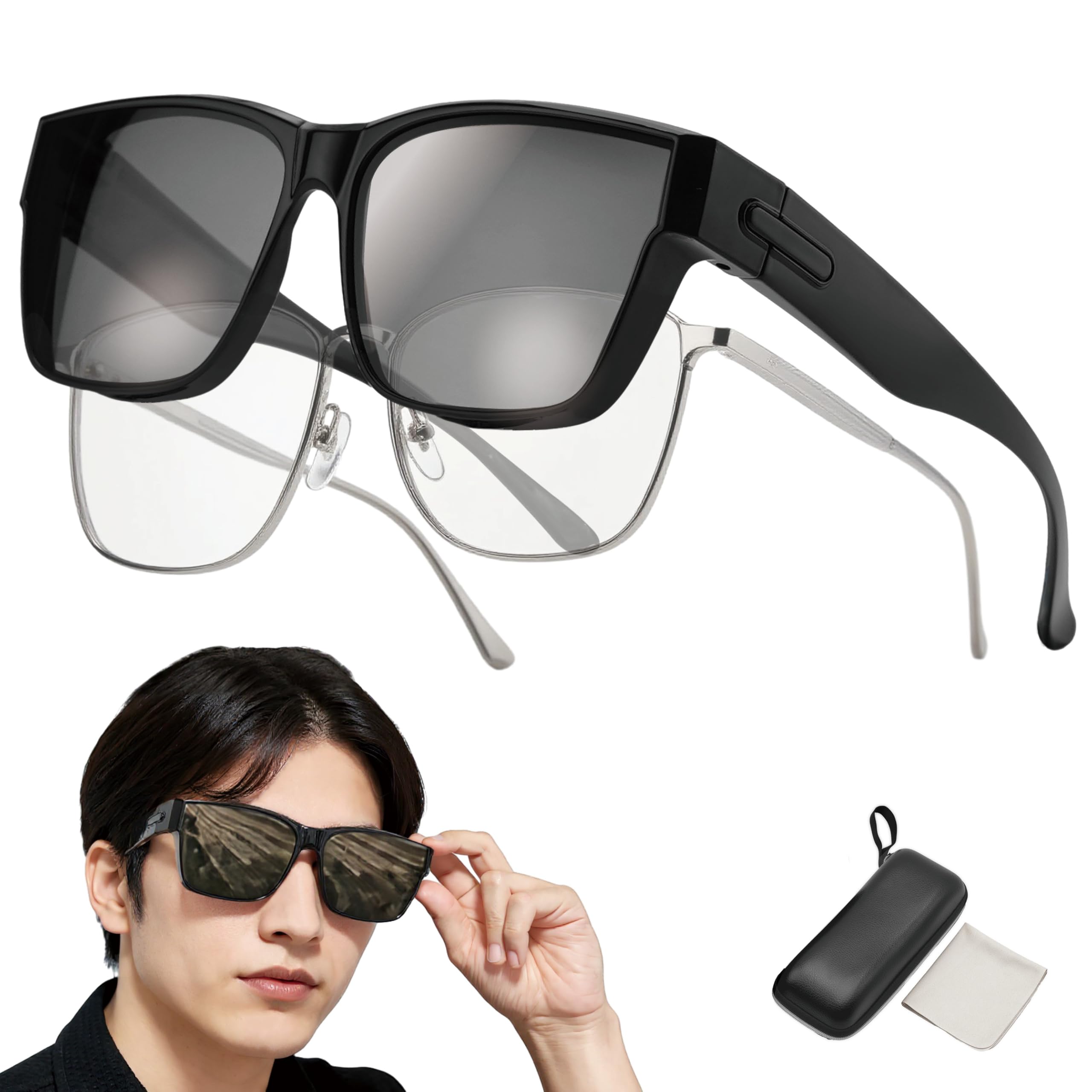 

Солнцезащитные очки GOKEI с поляризацией для UV Стильные очки для мужчин и Идеально для и Открытый Матовый черный x Светло-серый Надглазные Спортивные, Защита,