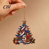 Acrylic Anniversary Decorations 250 USA Christmas Tree Ornament, 2D 1776-2026 250th Creative American Flag Ornaments Hanging Decoration, Fourth