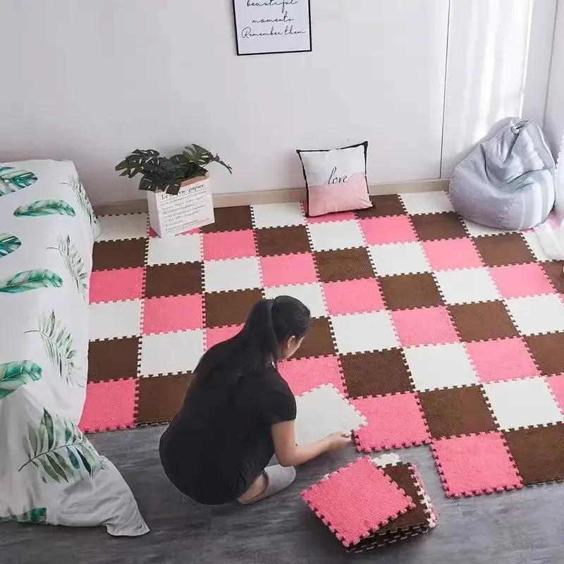 Soft Plush Children's Mat Babe Toys Eva Foam Puzzle Carpet Warm Children Play Mats Interlocking Rugs Infant Carpet 30*30*1.2CMcm