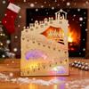 Nativity Advent Calendar Rustic Wooden Christmas Countdown Calendar Light-Up Tabletop Xmas Centerpiece for Cabinet Desk Shelf Mantel Decoration