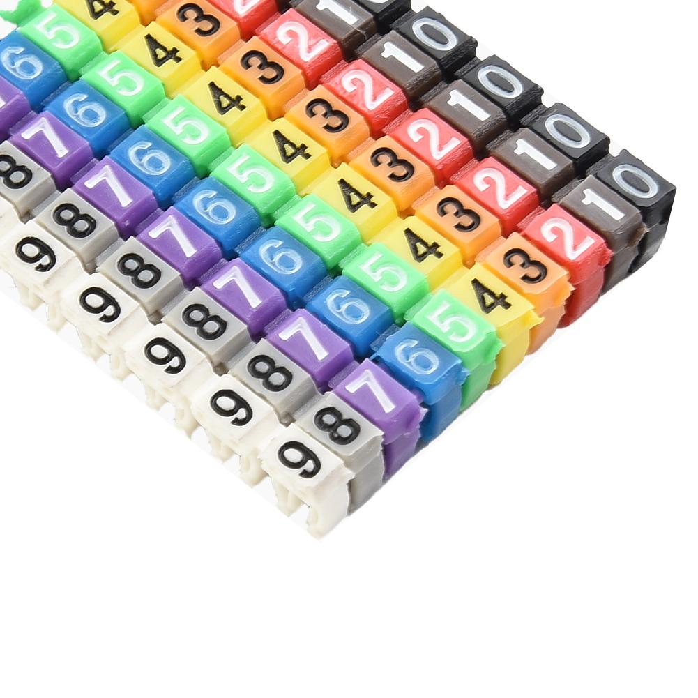 C-Type Wire Number Box Cable Markers Clip-on Design Colourful For Wire 1.5-6mm