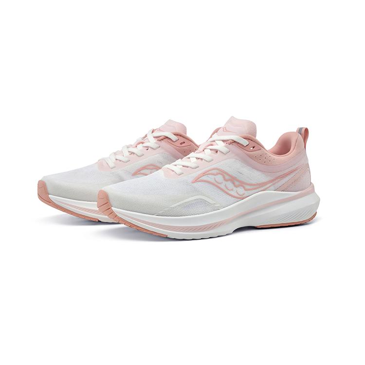 Saucony Humming Hummingbird 3 Cushioning Slip Resistant Low top Running Shoes Women's White Pink S18189-1