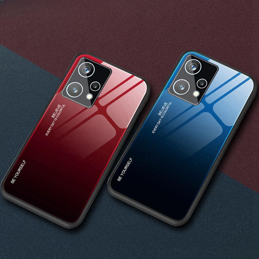 

Чехол из закаленного стекла с градиентом для Realme C33 7 9 11 Pro Plus 5G C21 C25S 7i 9i C35 C55 GT Neo 3 2 3T, красочная задняя крышка