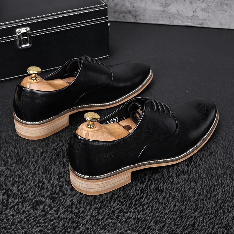 Fashion New Fashion Men's Dress Leather Shoes Male Designer Black White Lace Up Oxfords Wedding Prom Homecoming Footwear Zapatos Hombre