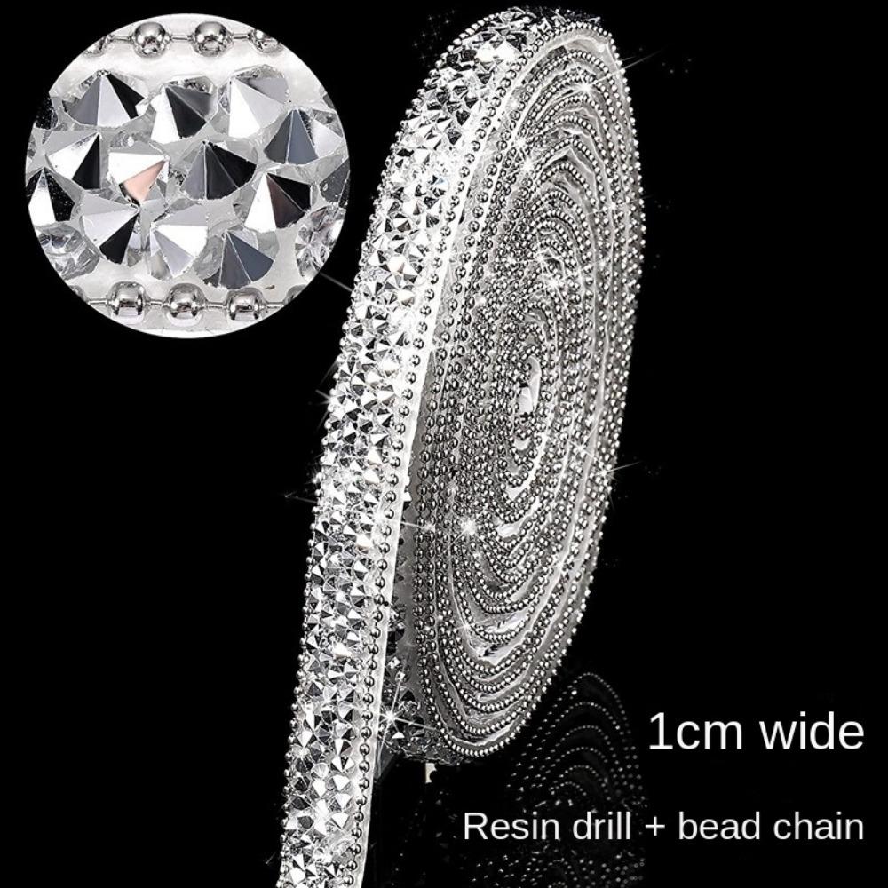 Self Adhesive Crystal Rhinestone Sticker Bling Crystal DIY Sticker Diamond Ribbon 1cm Width Rhinestone Ribbon For DIY Art Craft