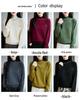 Autumn/Winter Rhinestone Semi-High Neck Knitted Sweater Top for Women