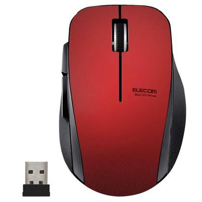 Elecom Wireless Mouse (with Receiver) M Size 5 Buttons (Back Forward Buttons) Silent Red M-FBL01DBXSRD
