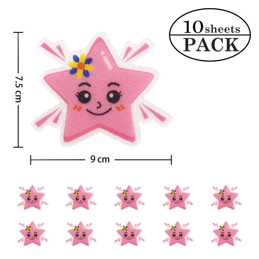 10pcs Cartoon Pattern Bathroom Bathtub None Slip Stickers Staircase Floor EPDM Mat Kids Room Self-adhesive Anti-skid Sticker