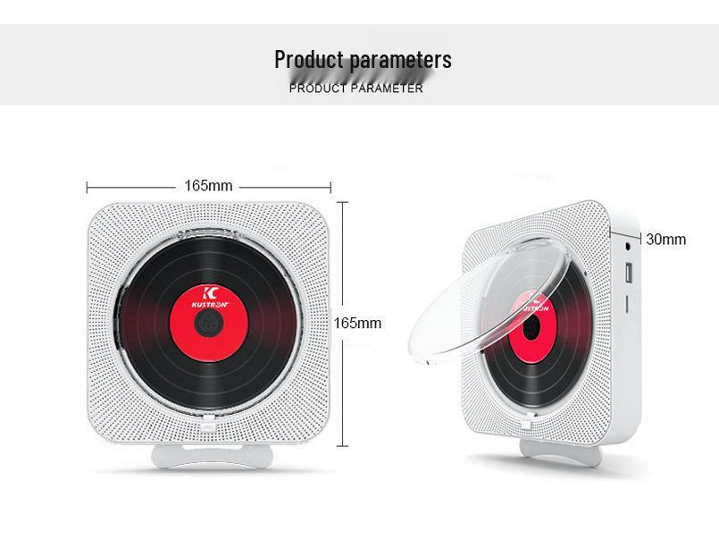 Wall-Mounted Bluetooth CD Speaker & Music Player with Cover - Early Education Learning Repeater & Radio MP3 Player