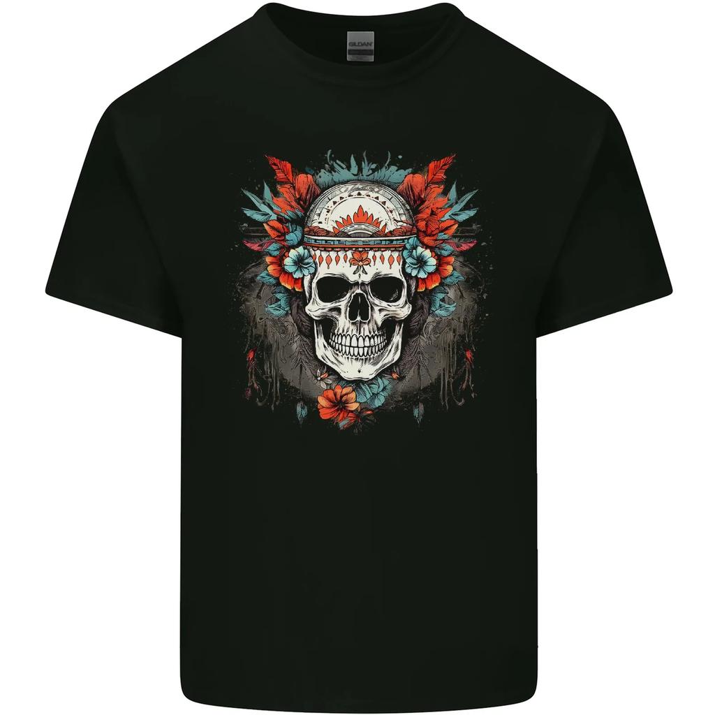 A Bohemian Style Tribal Skull Kids T-Shirt Childrens
