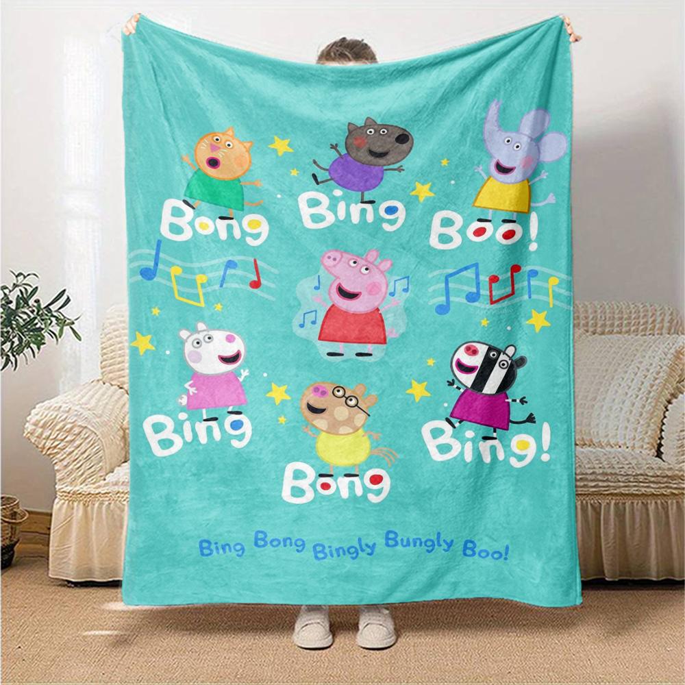 Peppa Pig Theme Printed Blanket - Perfect for Couch, Bed, Travel & Outdoor Use | Machine Washable, Cozy & Durable.