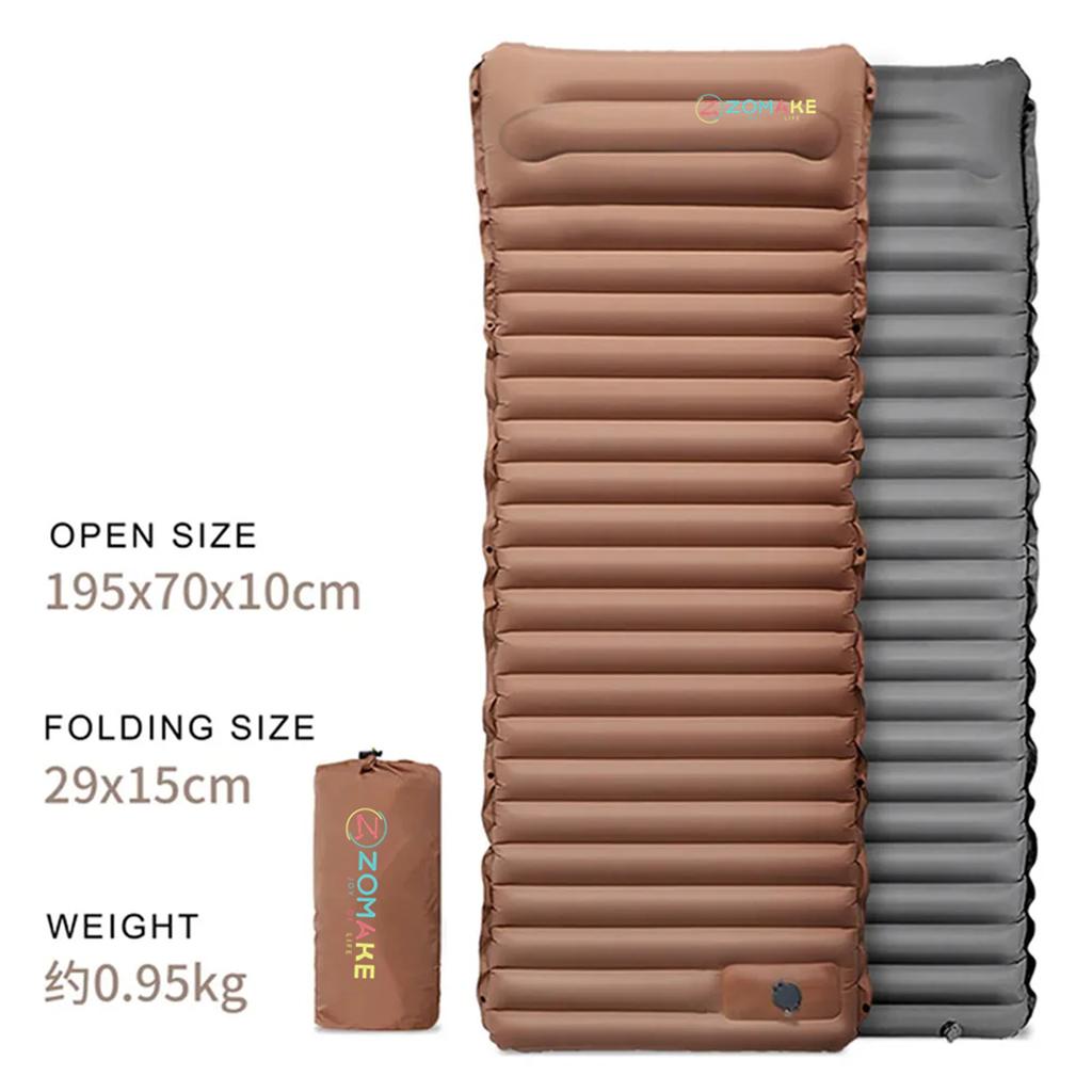 Outdoor Sleeping Pad Camping Inflatable Mattress With Pillows Ultralight Air Mat Built In Inflator Self Inflating Sleeping Mat