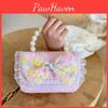 Flower Cartoon Bow Girl Decoration Children Shoulder Bag With Design Lace