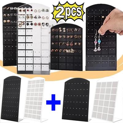 1-2pcs 48/72Holes Earring Ear Studs Holder Jewellery Display Rack Earrings Display Stand Rack Ear Stud Jewelry Show Holder