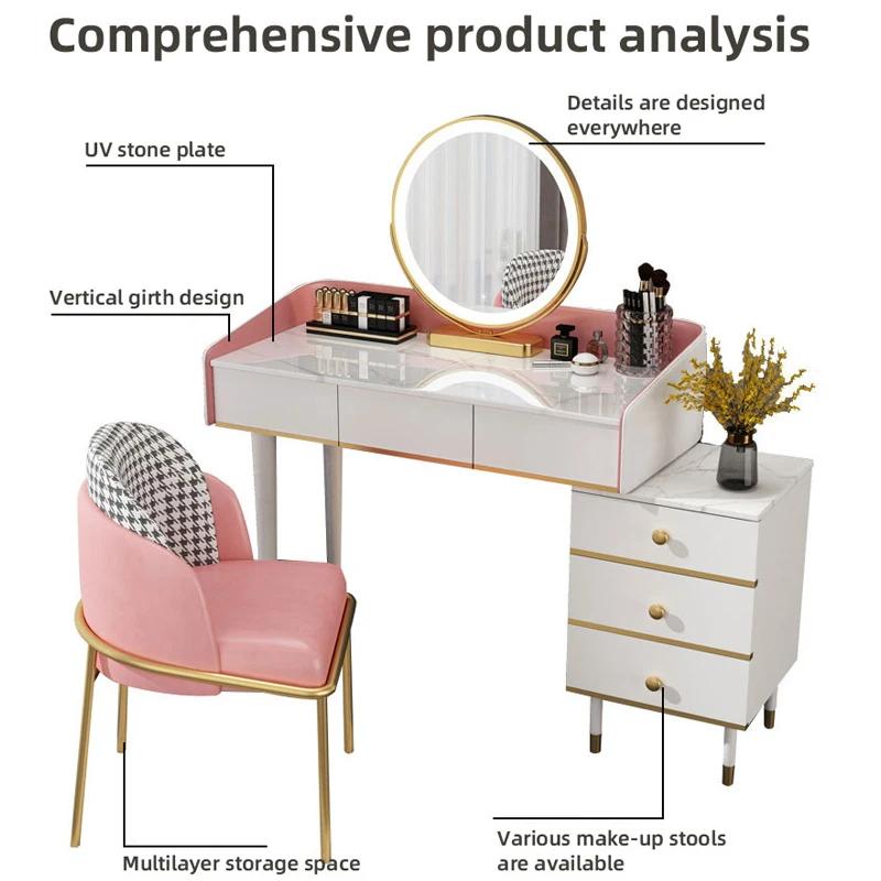 The Nordic Dresser Small Family Model Bedroom Contemporary Contracted with Lamp Light Decoration Lacquer That Bake Makeup Table