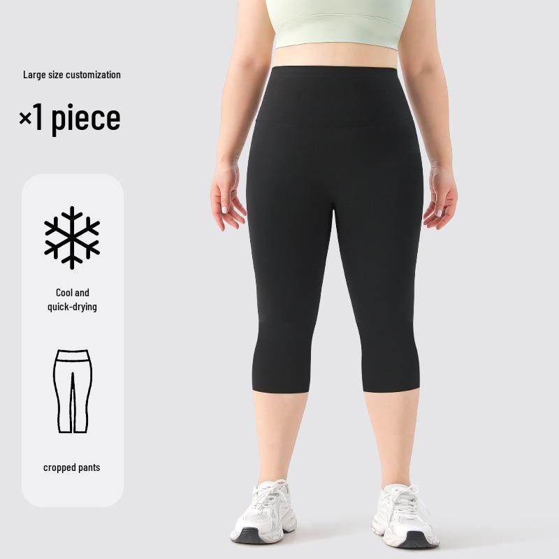 Women's Plus Size Shark Pants - Summer Fitness Cycling Yoga Shorts, Non-Dropping Crotch, 200 Jin, Fat MM.