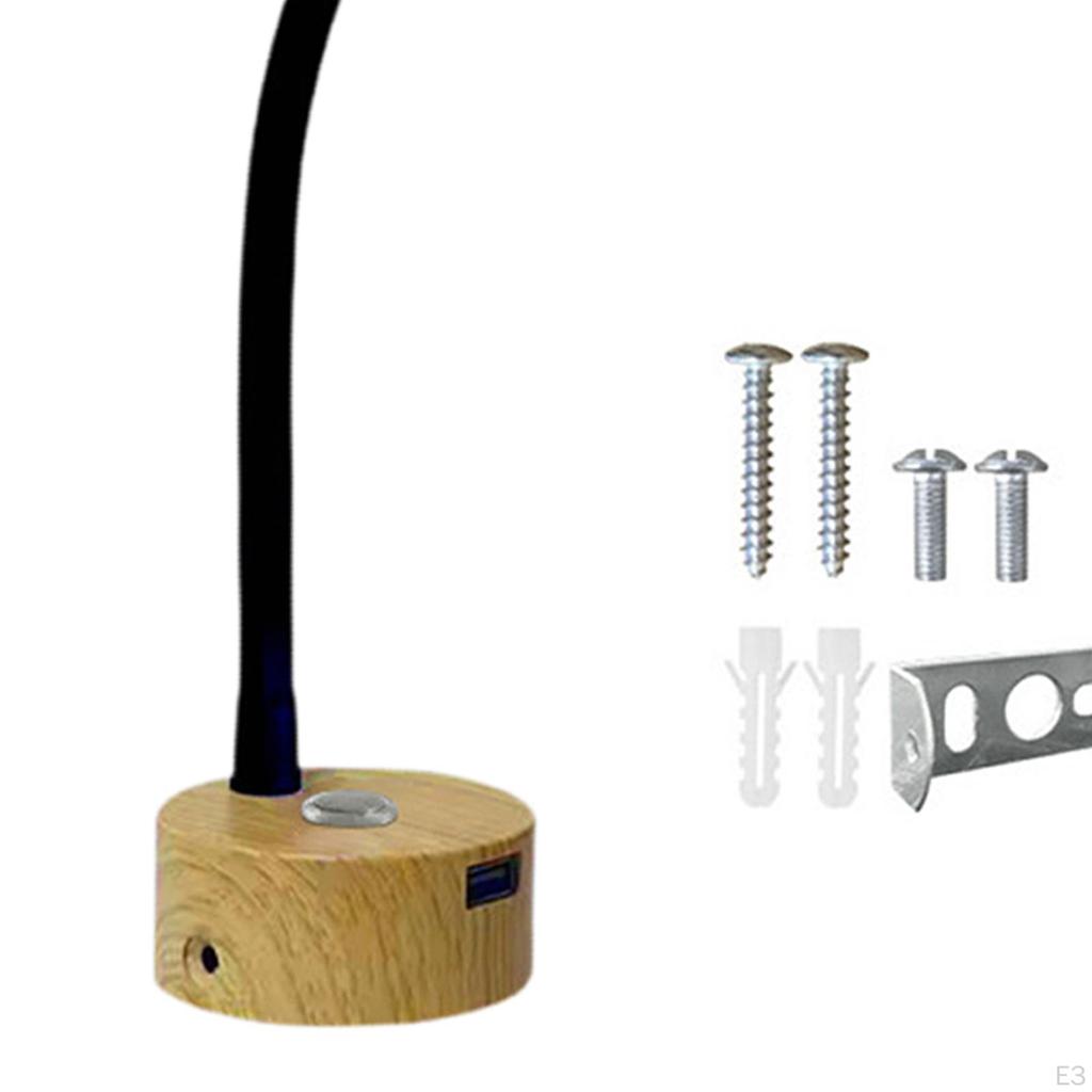 Aluminum LED Bedside Reading Lamp with USB Port And Brightness Adjustment Flexible Adjustable