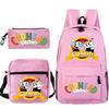 Cartoon Teacup Head Cuphead Student School Bag Backpack Three-piece Set Children's Shoulder Bag Pencil Bag