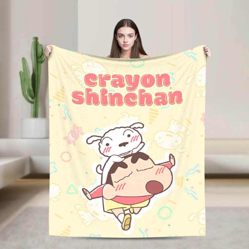 Crayon Shin chan Cartoon Decke Flanell Frühling Herbst Multifunktion Super Weich Überwurfdecken für Sofa Auto Bettwäsche Überwürfe