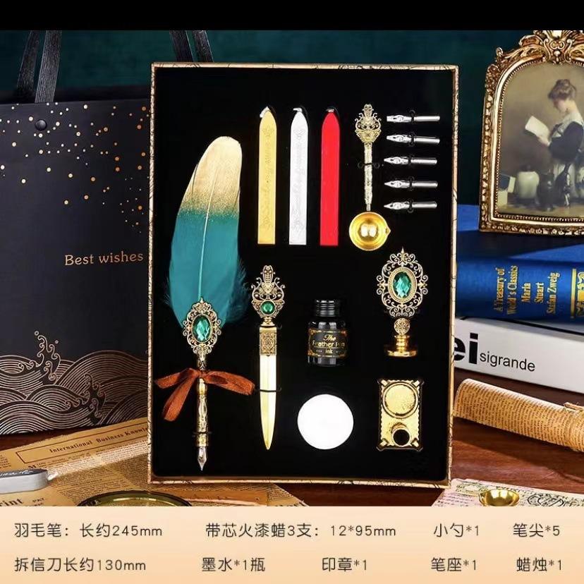 Creative Vintage Philosopher'S Stone Quill, Direct Sale, Pen Fire Paint Seal Teachers' Day Gift
