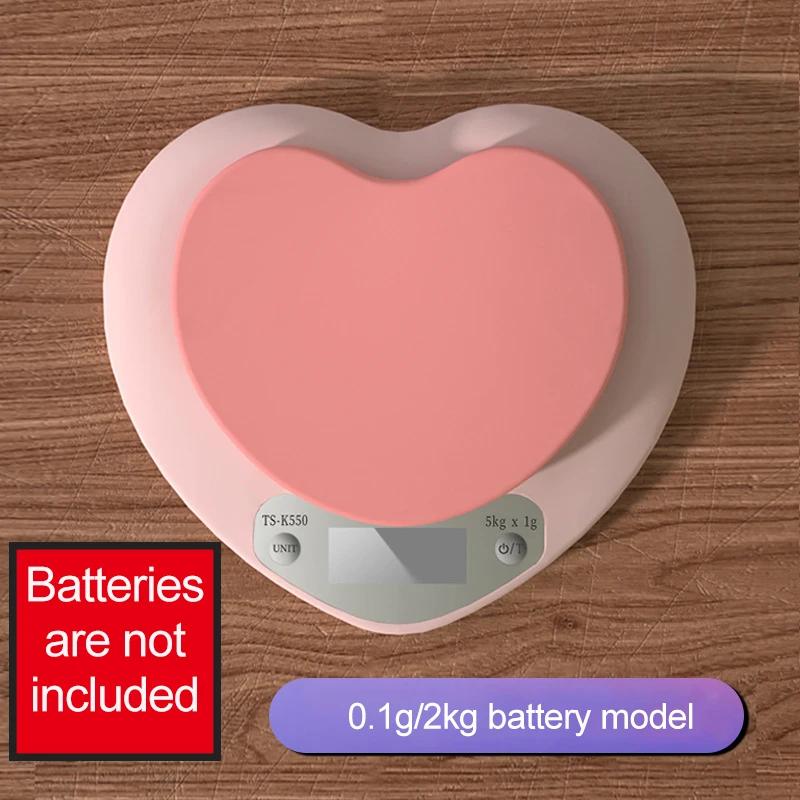 

Multi- Kitchen Baking Scale Pink Heart-shaped Portable High-Precision Digital Scale 5kg/1g 2kg/0.1g LCD Electronic Scale Scale Mexico