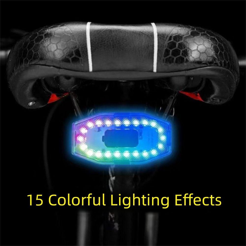 Waterproof Bike Tail Light Rainbow LED Rear Taillight Bright Light Skateboard Light  Safety Warning