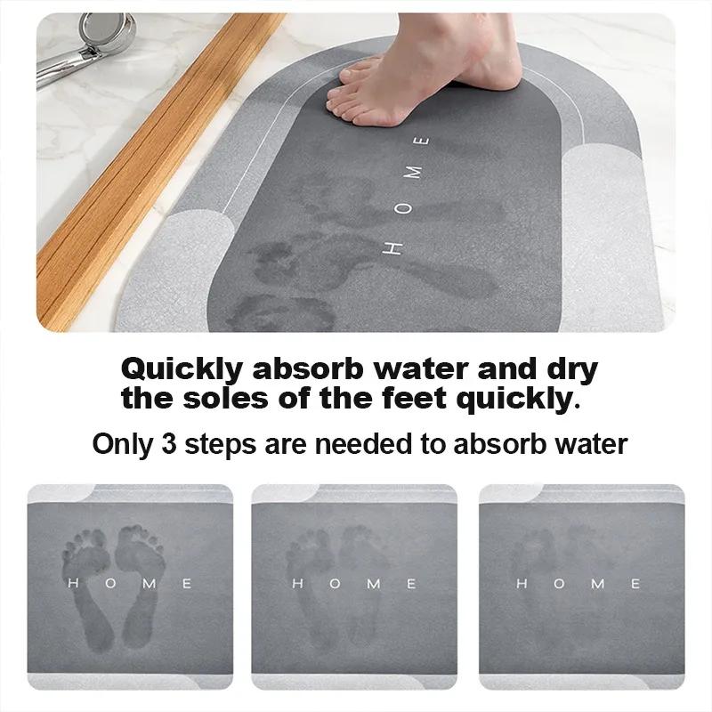 SD Flower Super Absorbent Bathroom Shower Mats Diatom Mud Kitchen Carpet Non Slip Entrance Rugs for Home Living Room Decoration