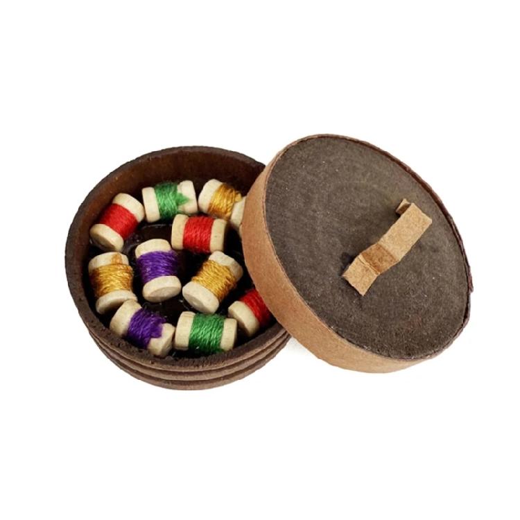 

Декоративне Дерев яне Зберігання Ниток Мініатюрні Меблі Реалістичні Лялькові Будиночки Швейний Аксесуар 1