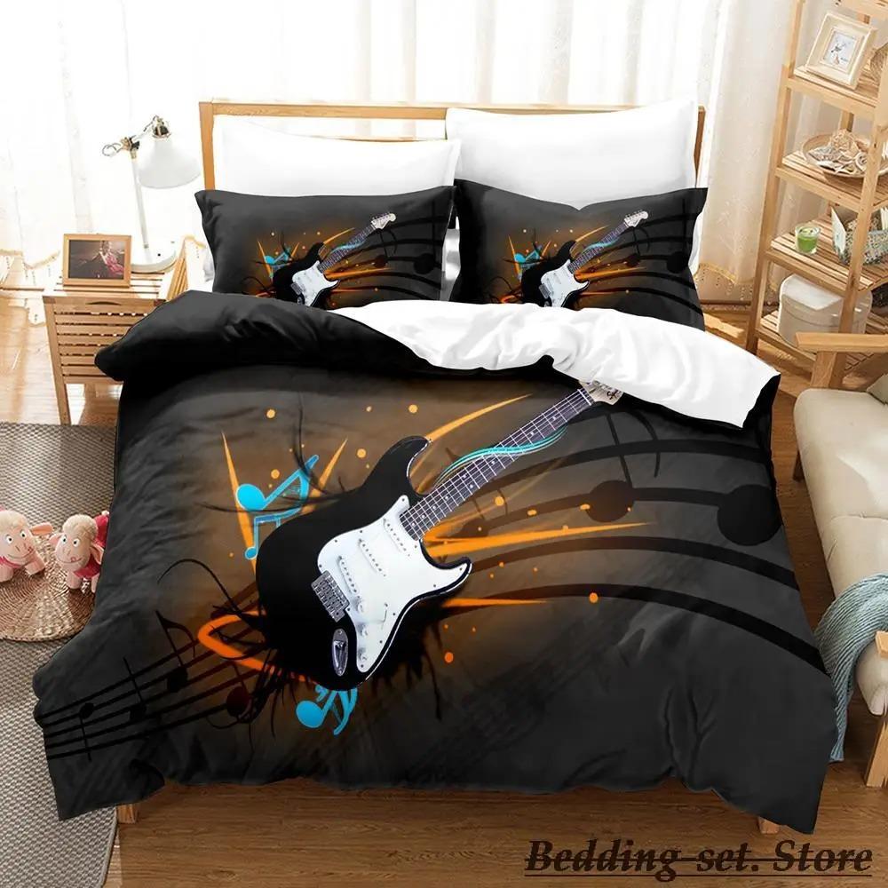 Fire Guitar Bedding Set Single Twin Full Queen King Size Bed Set Adult Kid Bedroom Duvetcover Sets Anime Parure De Lit Bed