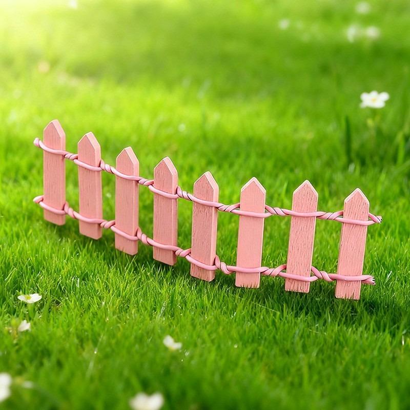 Mini Wooden Picket Fence Multicolor Micro Landscape Decor Fairy Garden & Dollhouse DIY Barrier Miniature Garden Accessory