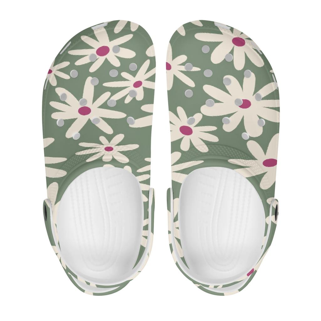 Allover Print EVA Clogs Adult Unisex Flexible Lightweight Slip On Casual Shoes Soft Sole Summer Sandals Lightweight Daily Wear