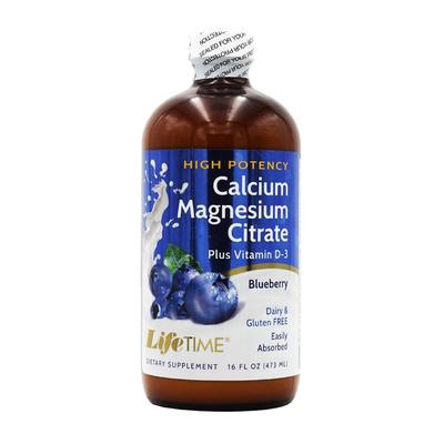 Hochwirksames Calcium Magnesium Citrat Plus Vitamin D-3 Blaubeere, 16 fl oz