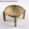 Bamboo Woven Storage Set: Includes Small Basket for Scallions, Ginger, Garlic, Winnowing Fan, Steamer, Fruit Plate, and Shelf.