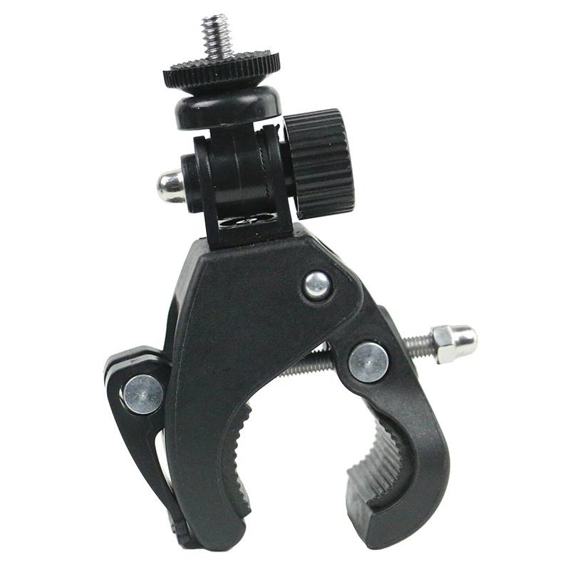 Black 1/4 Bike Bicycle Motorcycle Handlebar Handle Clamp Bar Cam Mount Tripod Adapter Accessories For Action camera Go pro Hero