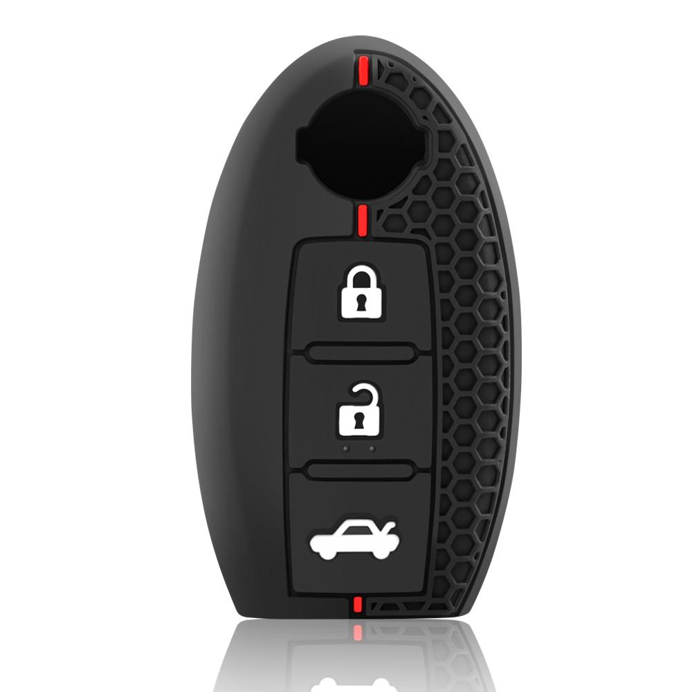 

New Silicone Car Key Case Cover Shell for Nissan Qashqai X-Trail T32 T31 Juke J10 J11 Kicks Tiida Pathfinder Note for Infiniti чёрный