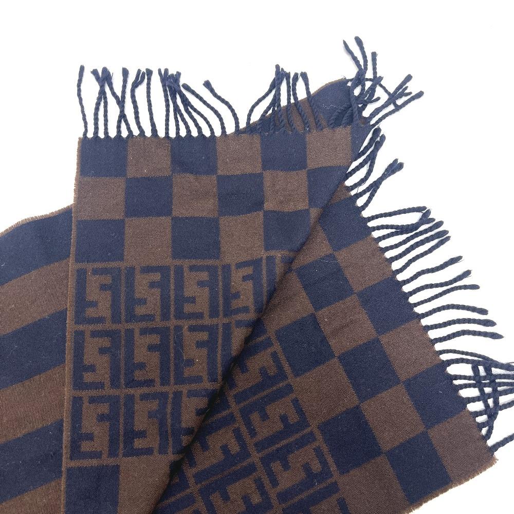 FENDI Zucca pattern Pecan Scarf with fringe, stole/shawl, winter clothing Scarf