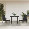 VidaXL 3-piece Garden Dining Set Black Textilene and Steel 3200702