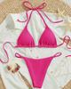 Euro-American Lace-Up Halter Triangle Bikini Set - Sexy Beach Swimsuit