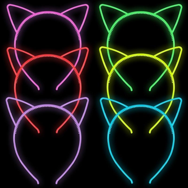 Adult Luminous Hairband Cat Ear Shape Hairband Halloween Style Teens Hair Hoop