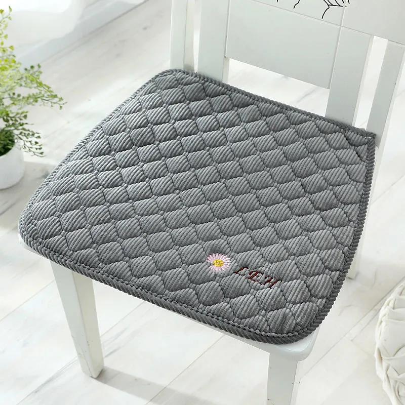 Dining Chair Cushion Four Seasons General Plush Chair Cushion Thickened Anti-slip Strap Stool Cover Cushion