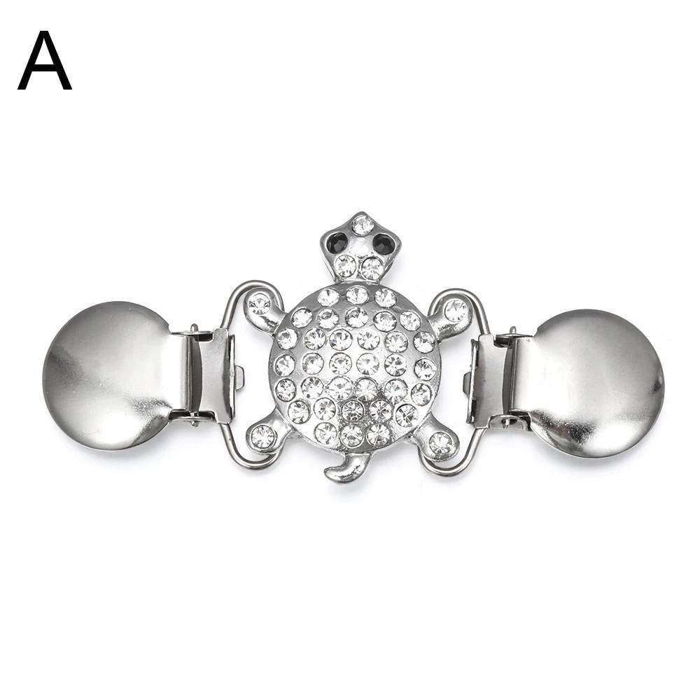 1PC Retro Women Cardigan Sweater Blouse Shawl Clips Shirt Collar Flower Pattern Duck Clip Clasps Fashion Clothing Accessories