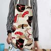 Cotton and Linen Apron Japanese Cartoon Lucky Cat Cooking Sleeveless Bib Waterproof Anti-greasy Kitchen Supplies Chef Apron
