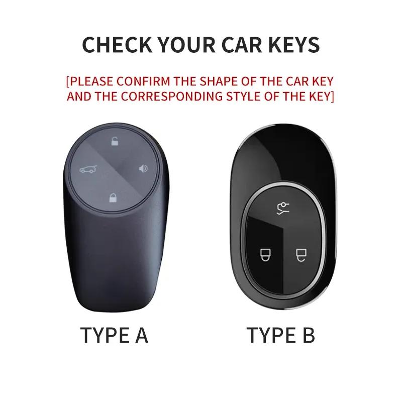 Car Key Cover For Weilai NIO ES6 ES8 EC6 ET7 Auto Car Key Bag Case Cover Shell Fob Protector Holder Keychain Accessories